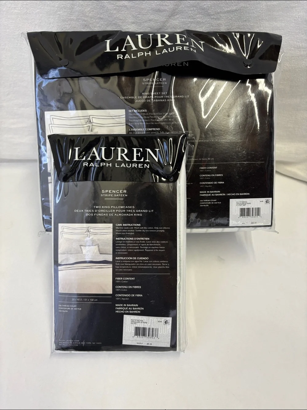 Lauren Ralph Lauren Spencer Sateen Stripe 6 Piece Sheet Set